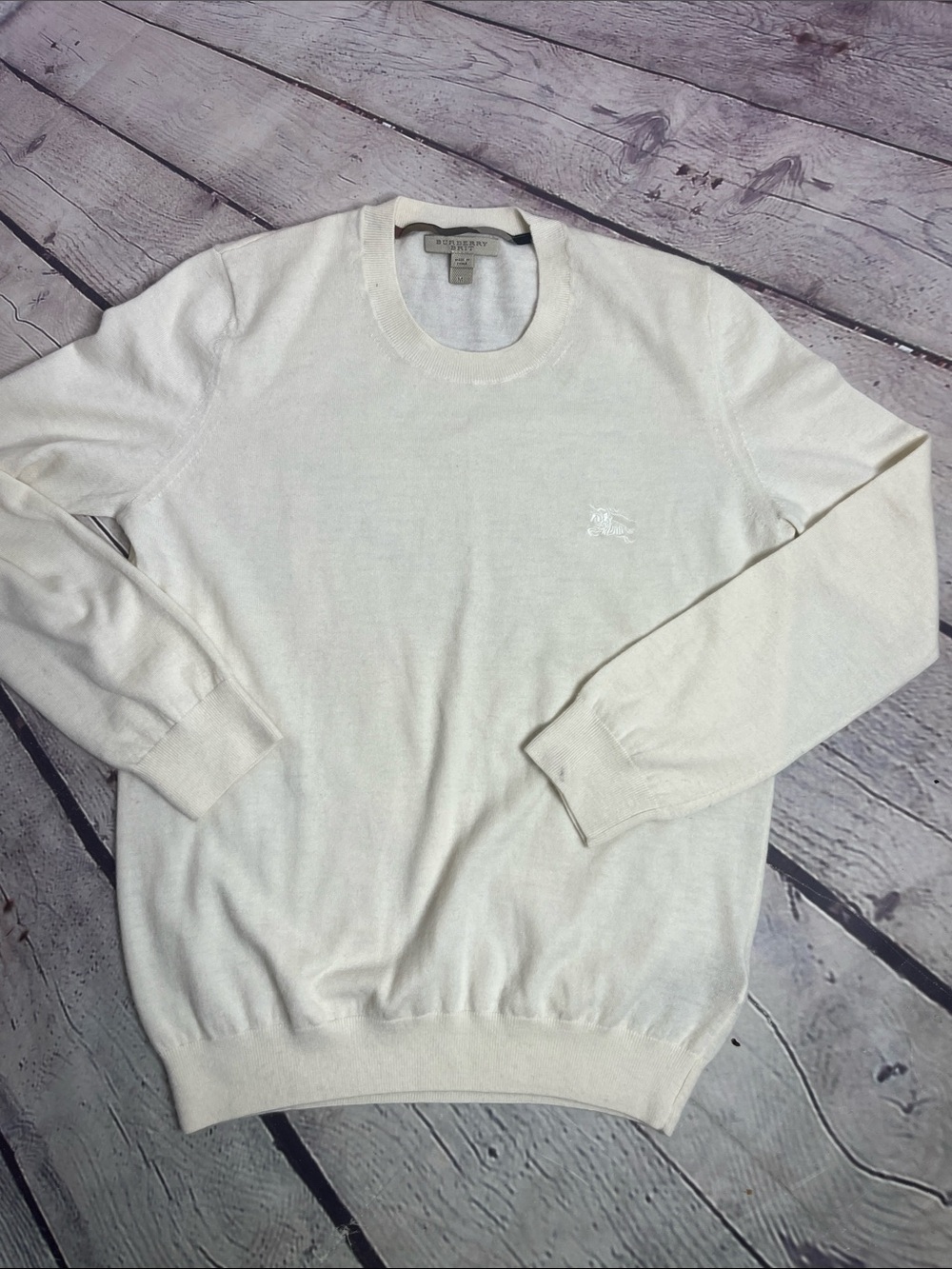 Burberry Brit Ivory Cashmere Crew Neck Sweater